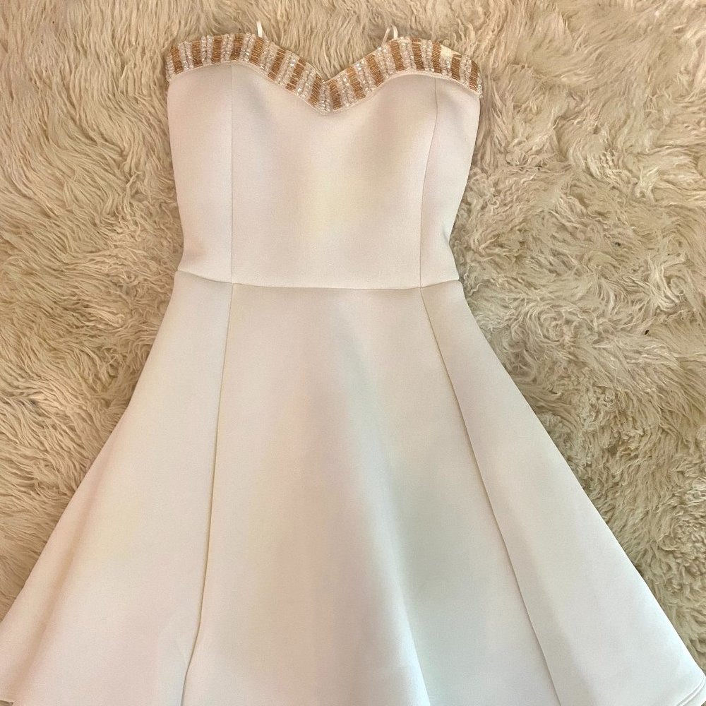 White Strapless Mini Dress